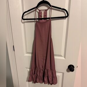 Girls Mauve Ruffle-Hem Sundress